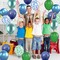 Blue and Green Balloon Set, 12 Inch Navy Blue Dark Green Balloon Metallic Chrome Green Blue Balloons, Confetti Green Blue Balloons for Jungle Safari Theme Boys Birthday Party Decorations